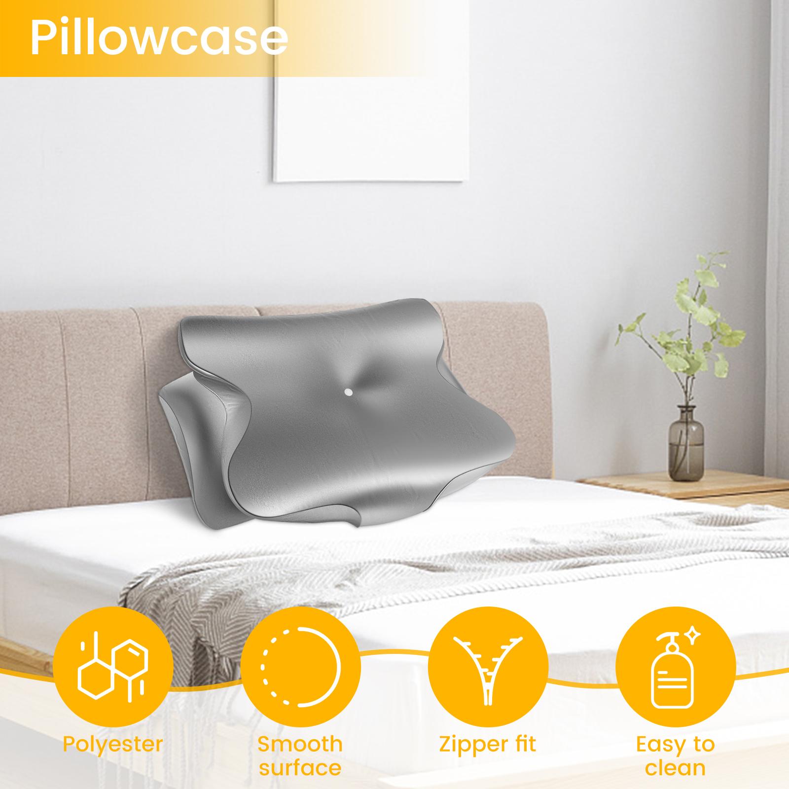 

2PCS Smooth Satin Cervical Support Pillow Case Comfortable Machine Washable Ergonomic Sleeping Pillow Cover With Zipper 24.8x16.73inches