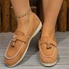 European and American Foreign Trade Suede Flat Bottom Large Size Low-top Single Shoes Women's Soft Sole Light Solid Color Foot Shoes Wish Independ