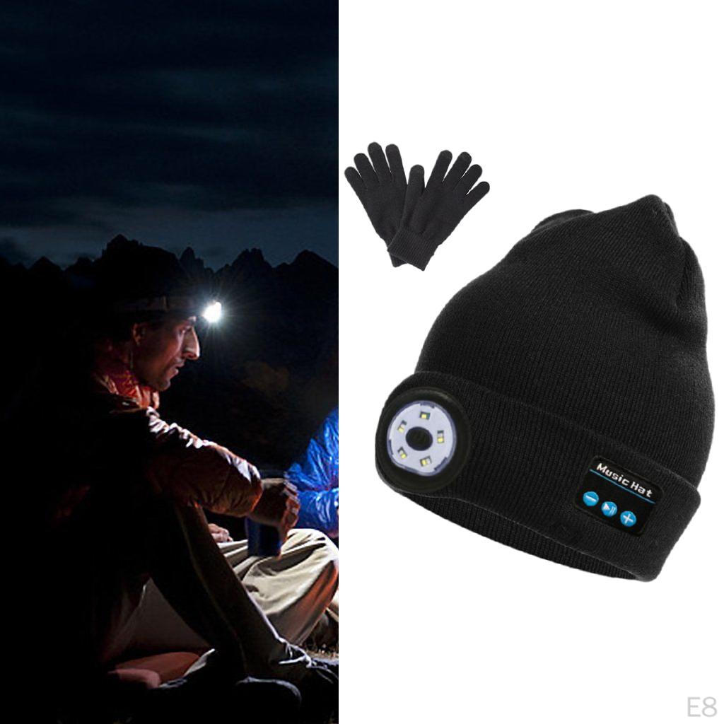 for Men Sports , Rechargeable Outdoor Hiking Flashlight Hat with Speaker Gifts Lovers