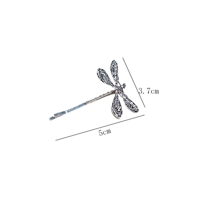 2Pcs/Set  Retro Dragonfly Hair Clip For Women, Fashionable Bangs, Side Hair Accessories, Niche Design, Side Clip Hair Accessories