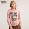 Teenie Weenie Women's Embroidered Bear Hooded Sweatshirt