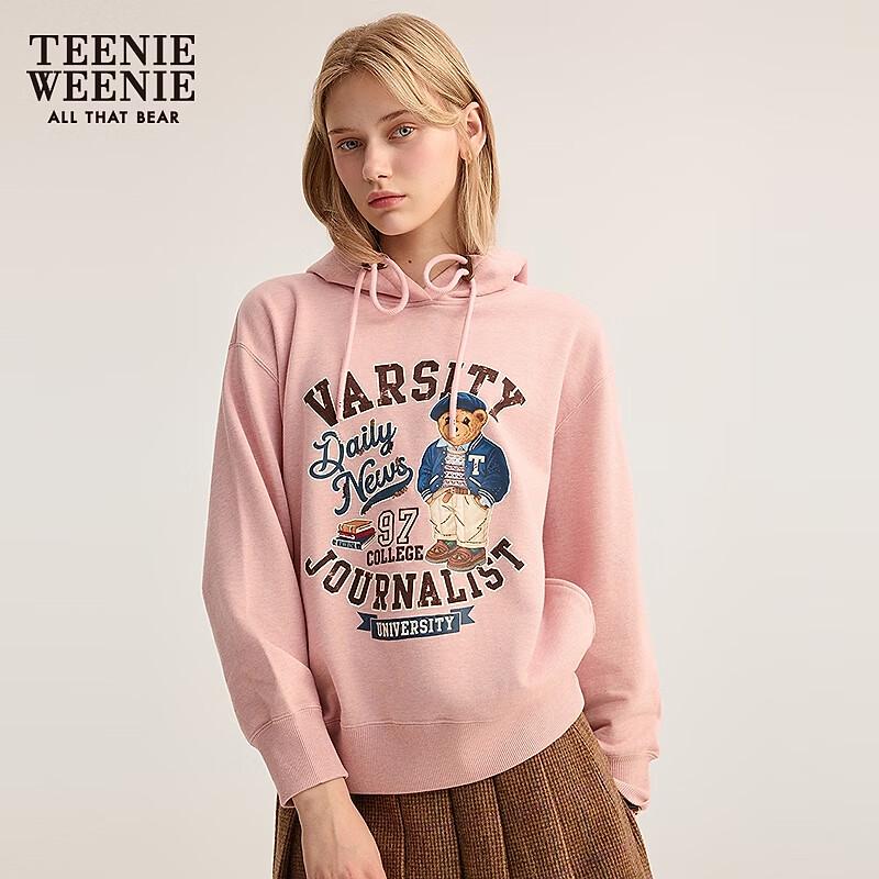 Teenie Weenie Women's Embroidered Bear Hooded Sweatshirt