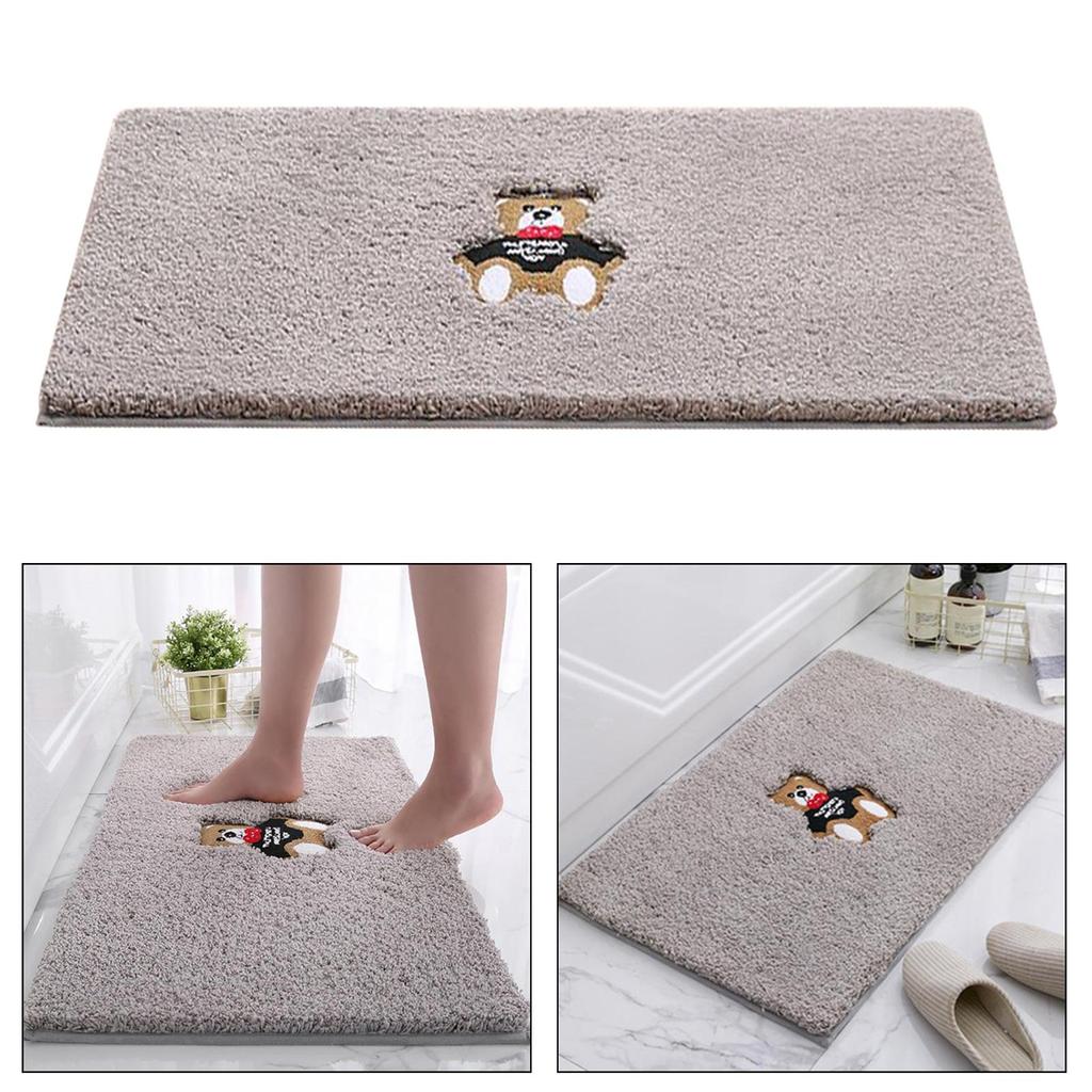 Bathroom Rugs Shower Rug Non-Slip Absorbent Polyester Throw Runner Carpet