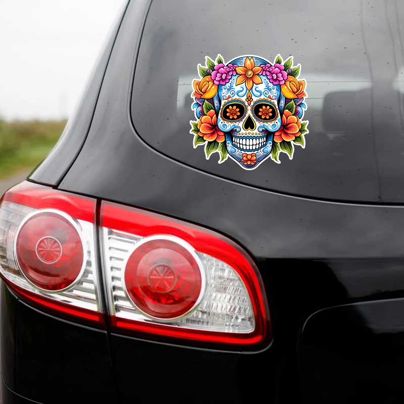 Car Sticker Sugar Skull Waterproof Vinyl Decal on Bumper Rear Window Laptop Self-adhesive Decal For Car Accessories TM410