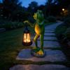 Waterproof Resin Solar Frog Lantern Solar Powered Solar Garden Statue LED Light Frog Figurine  Yard