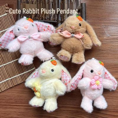 Cute Kawaii Big-Eared Rabbit Plush Keychain Bag Charm Doll