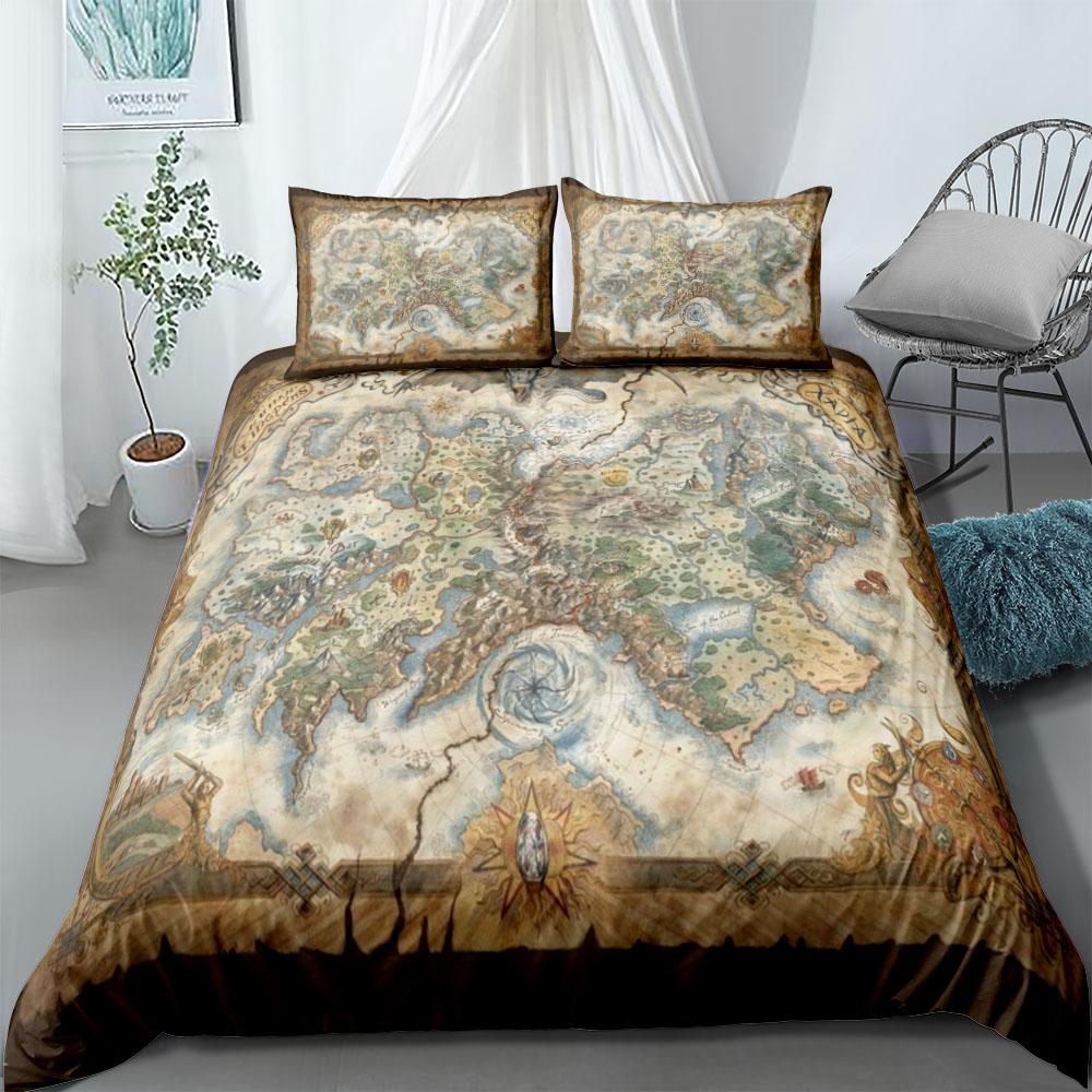 Neverland Map Duvet Cover Set King Queen Double Full Twin Single Bed Linen Set