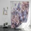 1PC Floral and  Butterfly Pattern Printed Shower Curtain, Waterproof, with 12 Hooks, for Bathroom Showers, Bathtub, Home Use