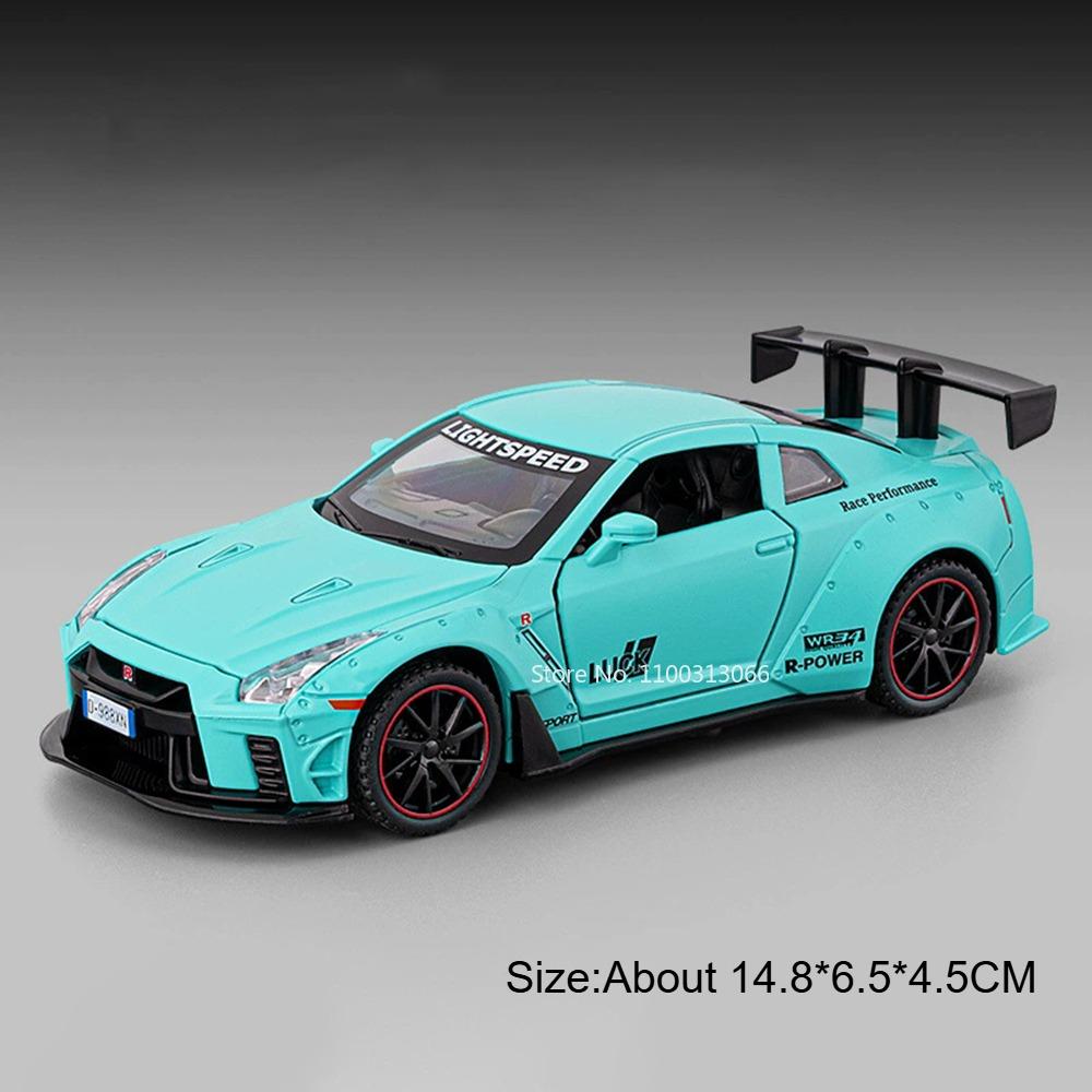 1:32 Alloy Diecast GTR MC20 Cars Models Toys Doors Opened Miniature Vehicles with Light Sound Sports Car for Collectible Item
