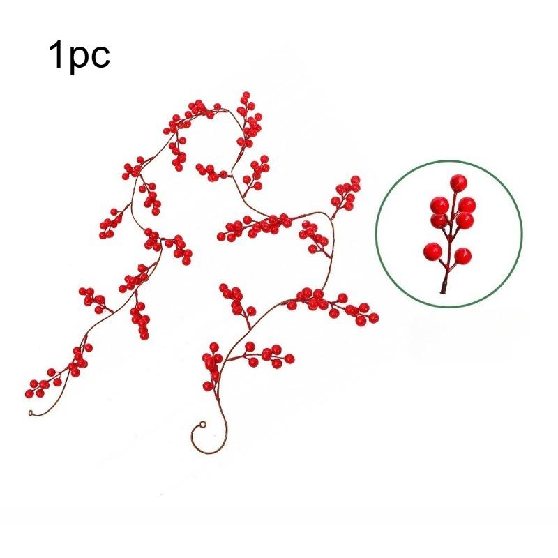 Artificial Red Raspberry Vine - Red Berry Wreath Christmas Decoration - Suitable for Holiday Fireplace Staircase Decorations