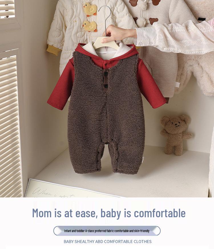 Winter Baby Two-Piece Set: Cute Newborn Girl Romper & Stylish Outwear