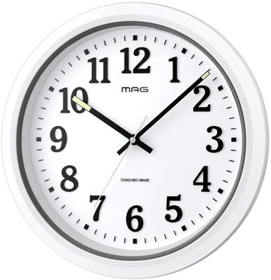MAG Wanduhr Funkuhr Naya Night Sekundenzeiger Stopp 3D Kunststoff weiß, Uhr, wasserdicht, staubdicht, analog, IP67, Funktion, Zeichen,