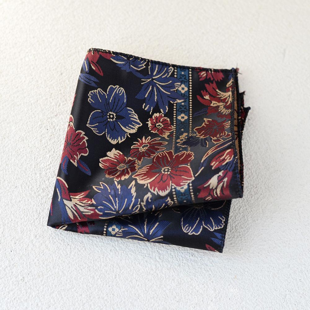 Шелковый платок-паше с цветочным узором Гонконг: Мужской ретро-платок и бутоньерка для лацкана – Аксессуар для официальной одежды в корейском стиле.