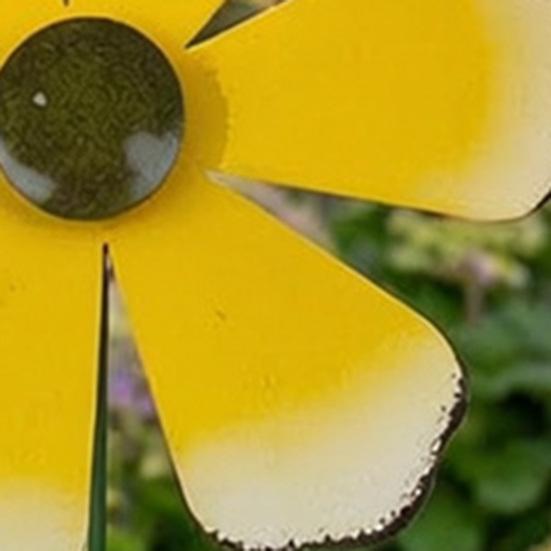 Windspiel für den Außenbereich Bunte Metallblumen-Windmühle Dekorative Blumen-Windräder Gartenstab für Hof Terrasse Rasen Gartendekoration