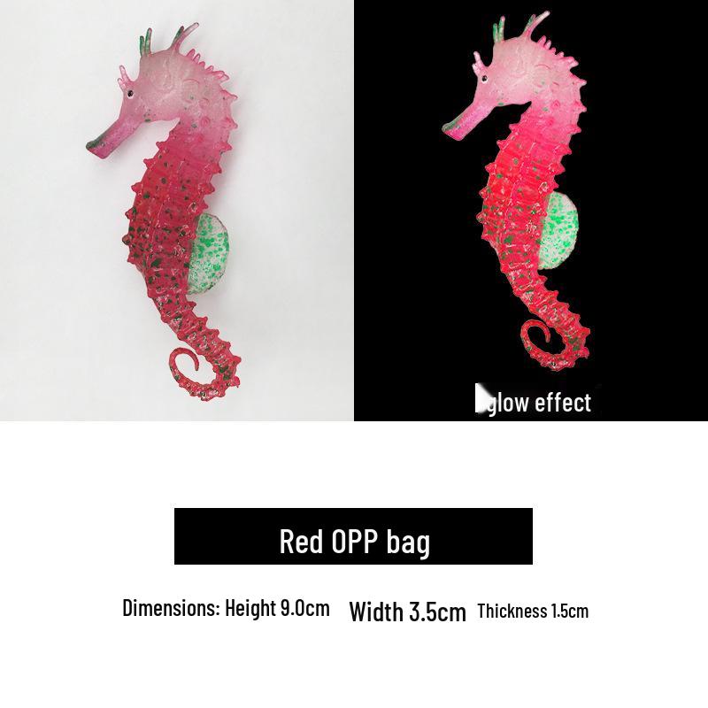 Luminous Silicone Seahorse Aquarium Ornament - Fluorescent Simulation Decor