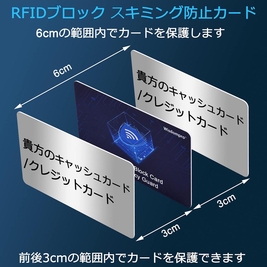 Wisdompro Radio Wave Prevents Electronic Protects Credit Cash Personal Information Blue Anti-Skimming Cards, 6-Pack, RFID/NFC Blocking, Blocking,