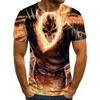 2023 Summer New Cross-border New, Men's and Women's Trend Casual, Ghost Rider Digital Printing 3D Short-sleeved T-shirt