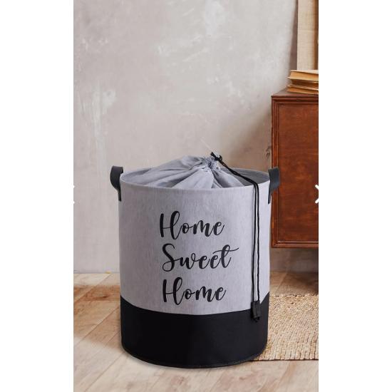 

Gri Renk Home Sweet Home Silindir Sepet 37x40