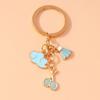 Cute Enamel Badminton Racket Keychain Cloud Key Ring Pendant for Women Girls Handbag Decor Jewelry Gifts