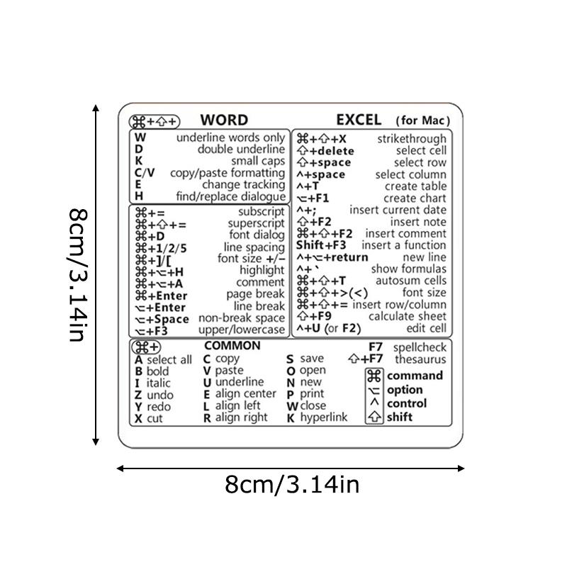 1PC Office Software Memory Waterproof Learn Self-adhesive General Shortcut Keys Assistance Laptops Fast Improve Efficiency