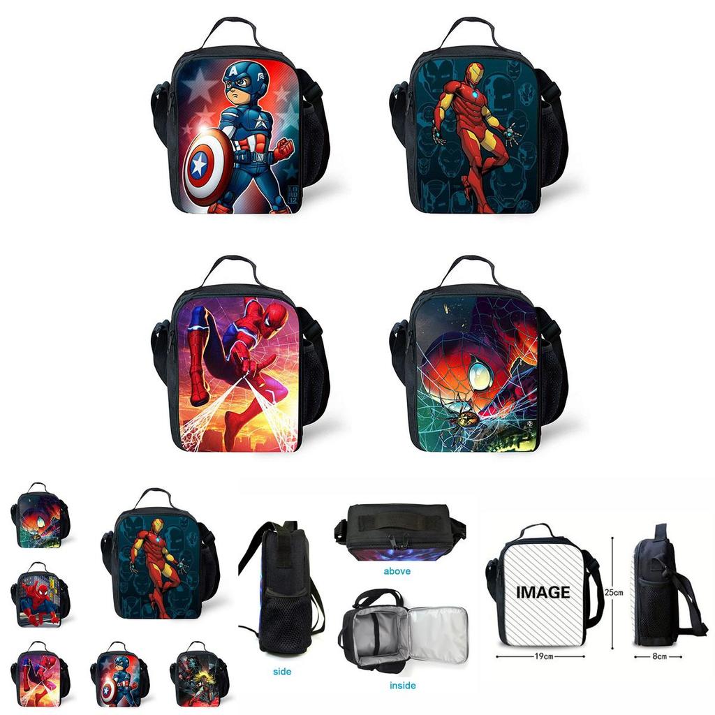 Spiderman Lithe 3d Printing Insulated Lunch Bag With Large Capacity For Kids
