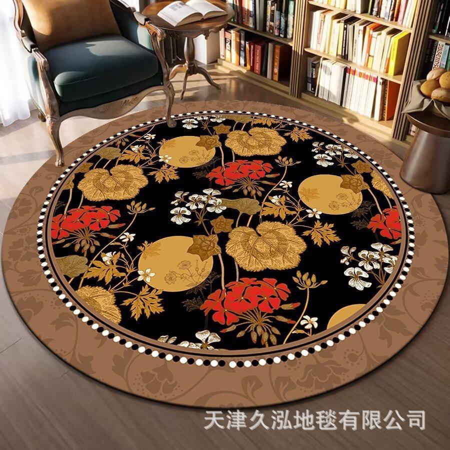 Circular Carpet Bedroom Living Room Carpet Coffee Table Carpet Home Sofa Circular Mat Ethnic Style Carpet