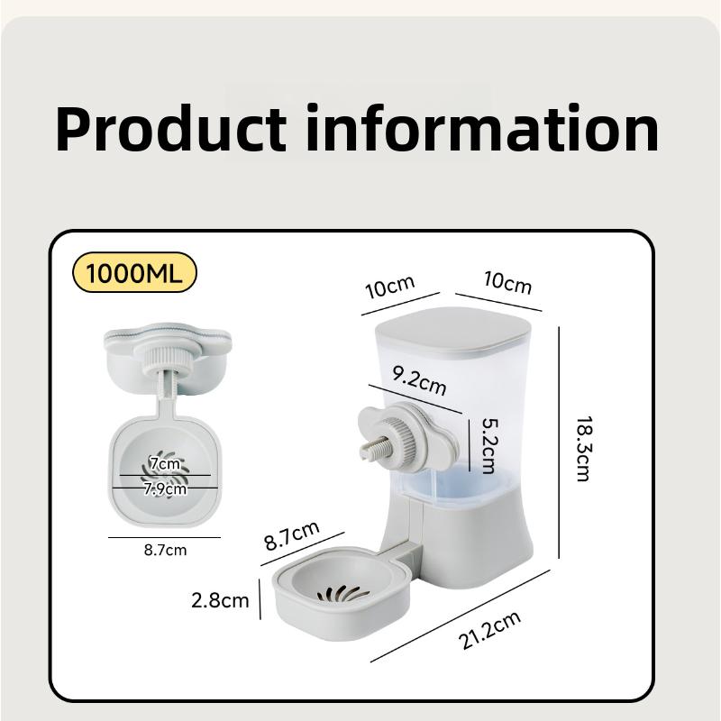 Hanging Auto Refill Pet Water Dispenser, Leak Proof Clamp On Cage Bowl For Cat Dog Rabbit, Large Capacity Anti Wet Mouth