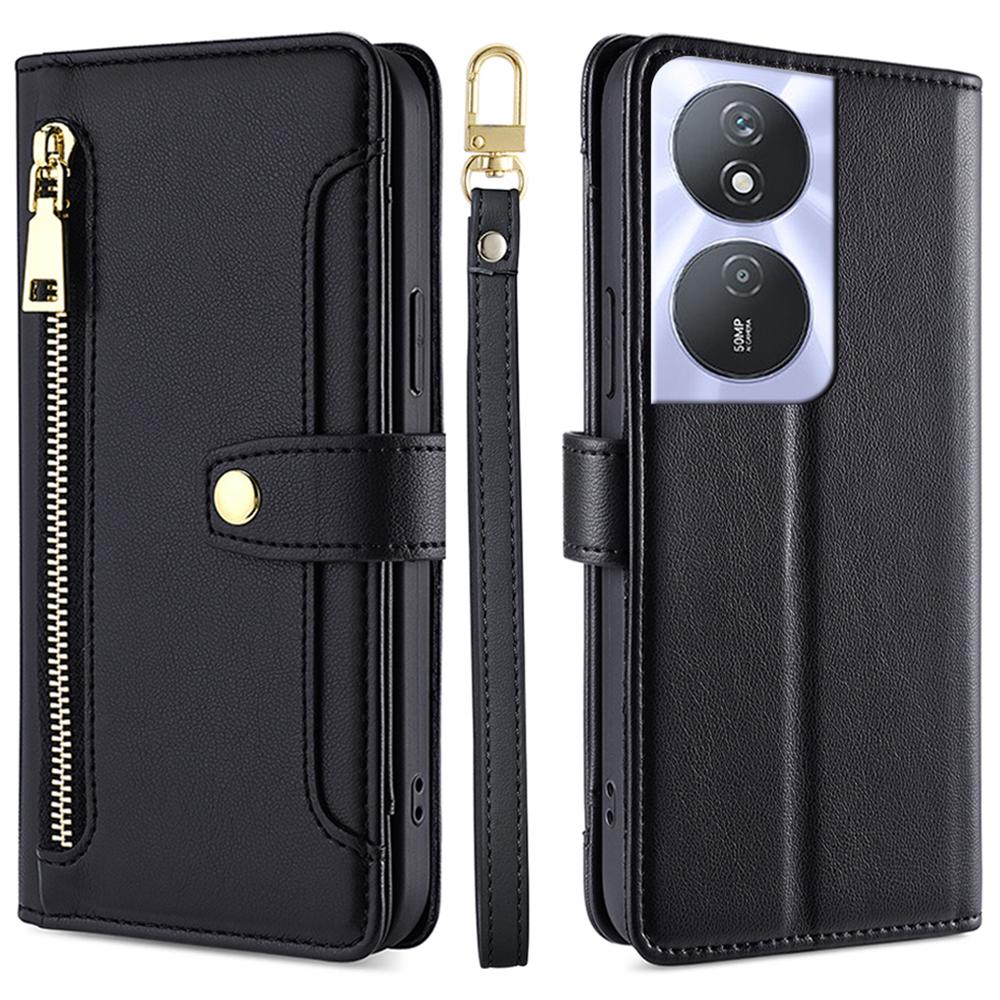 For Honor Play 50 Plus 5G/Play 8T 5G/X7b 4G/90 Smart Cell Phone Case Zipper Pocket PU Leather Crossbody Cover