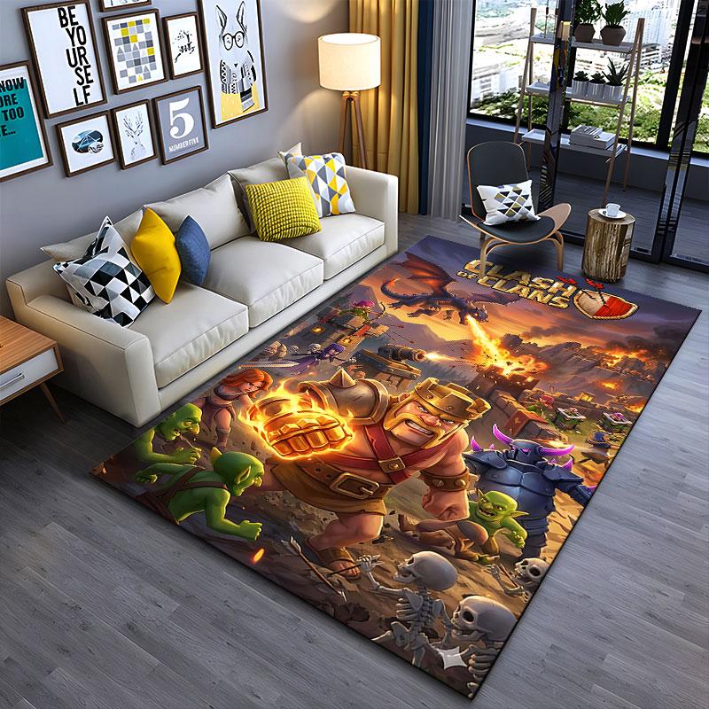 Clash of Clans Battle Scene Suitable As a Non-slip Mat for the Living Room or Bedroom Sofa