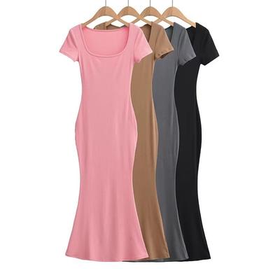 Robe Moulante Sexy Carrée à Taille Haute Tendance pour Femmes YPFF