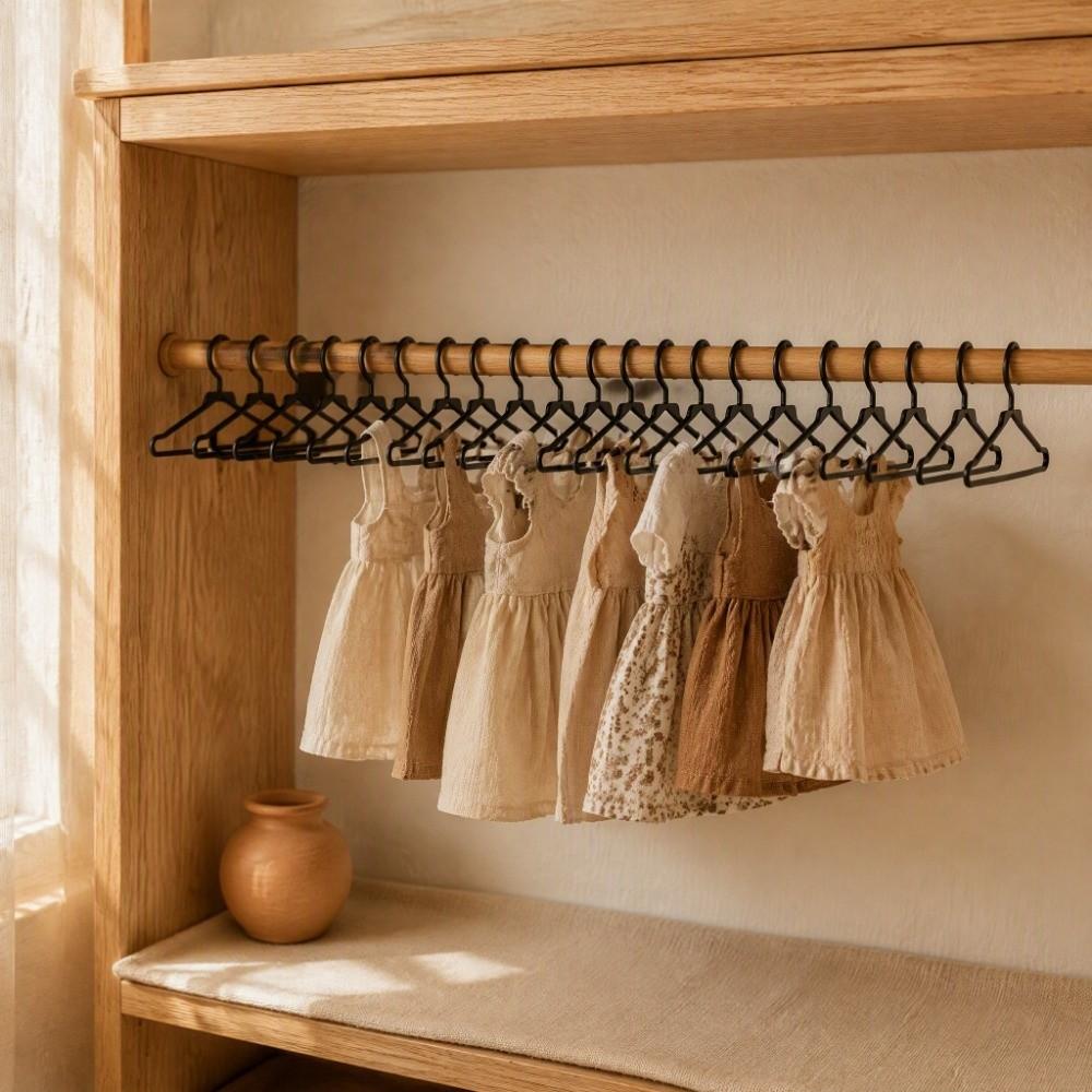 20pcs 65mm Size Miniature Wire Hangers Small Size Doll Dress Hangers  Garment Organizer
