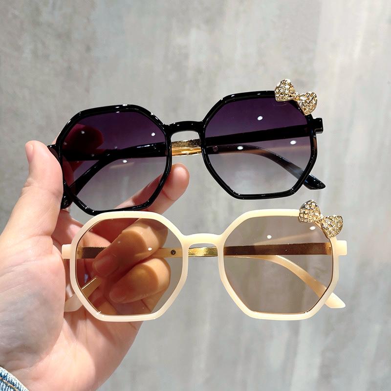 New Brand Metal Bow Children's Cartoon Sunglasses Fashion Polygonal Sunglasses Cute Girls boys Babys Sunscreen Sunglasses