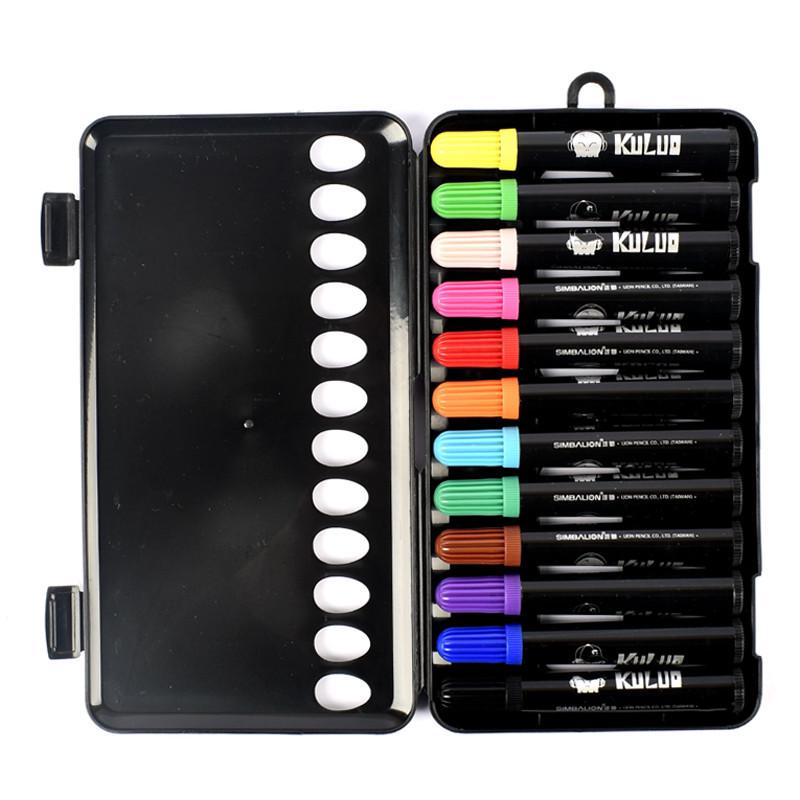 Taiwan Xiongshi Cool Guy Watercolor & Colored Pencils Set: 36 Watercolors + 24 Thick Tip Colors for Student Art & Doodle.