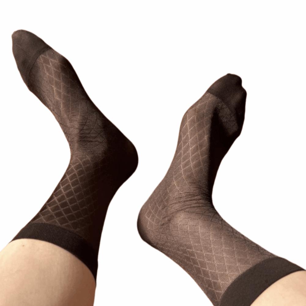Grid Dress Socks Strip Thin Socks Elastic Men's Socks  Gentlemen