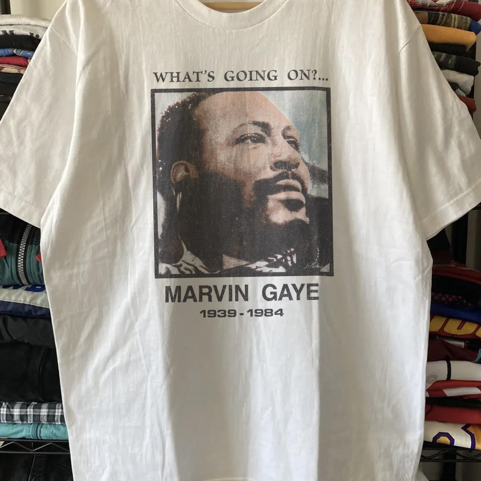 80s Marvin Gaye Rare T-Shirt White S 2XL
