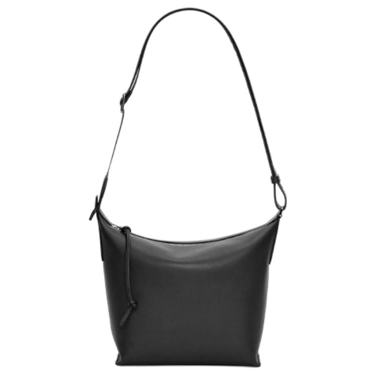 Loewe Cubi Adjustable Shoulder Strap Zipper Closure Soft Smooth Cowhide Fabric Handbag Men Handbags Black B906Q63X04-1100