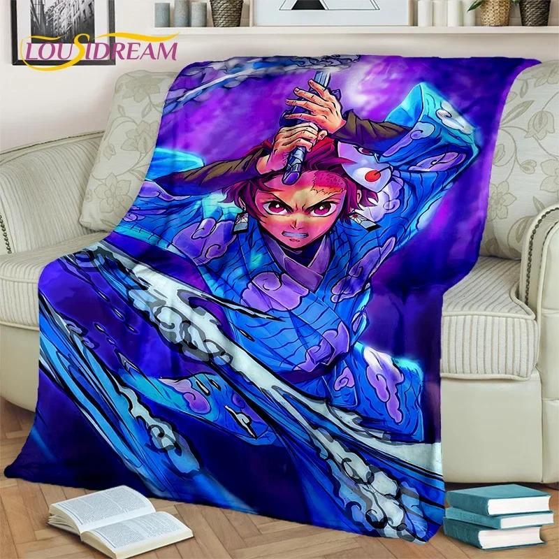Kamado Nezuko Demon S-Slayer Japan Anime Mykt flanellteppe for senger Soverom Sofa Piknik, Kasteteppe for barn Utendørs Fritid