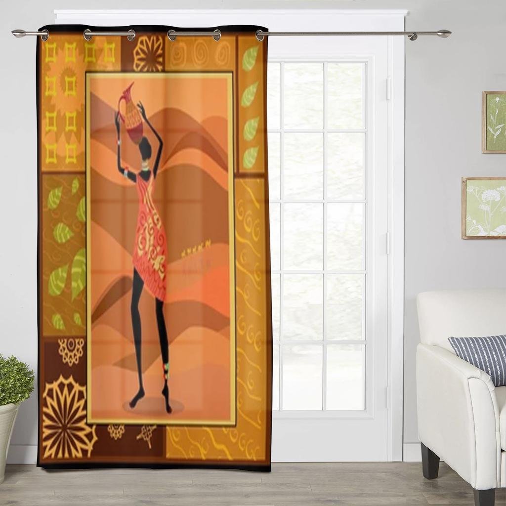 Afrykańska Dziewczyna Zasłony Okienne Do Salonu Sypialni Luksusowe Nowoczesne Zasłony Kuchenne Tkanina Draperie