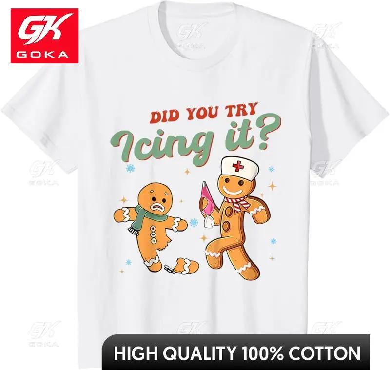 

Interesting Christmas Nurse Gingerbread Unisexs T Shirt Tops Casual Garphic Clothing Cool Hip Hop Tops Tees Unisex Short Sleeve S