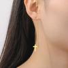 LIKGREAT Stainless Steel Cross Line Earring for Women Girl Fashion Long Chain Hanging Earrings Ankh Cross Charm Cross Jewelry