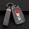 2026 Hot Zinc Alloy Leather Car Remote Control Key Case Cover Holder Shell For Qaz1 A3 8P 8V 8L S3 RS3 Custom LOGO Protected Keychain Bag
