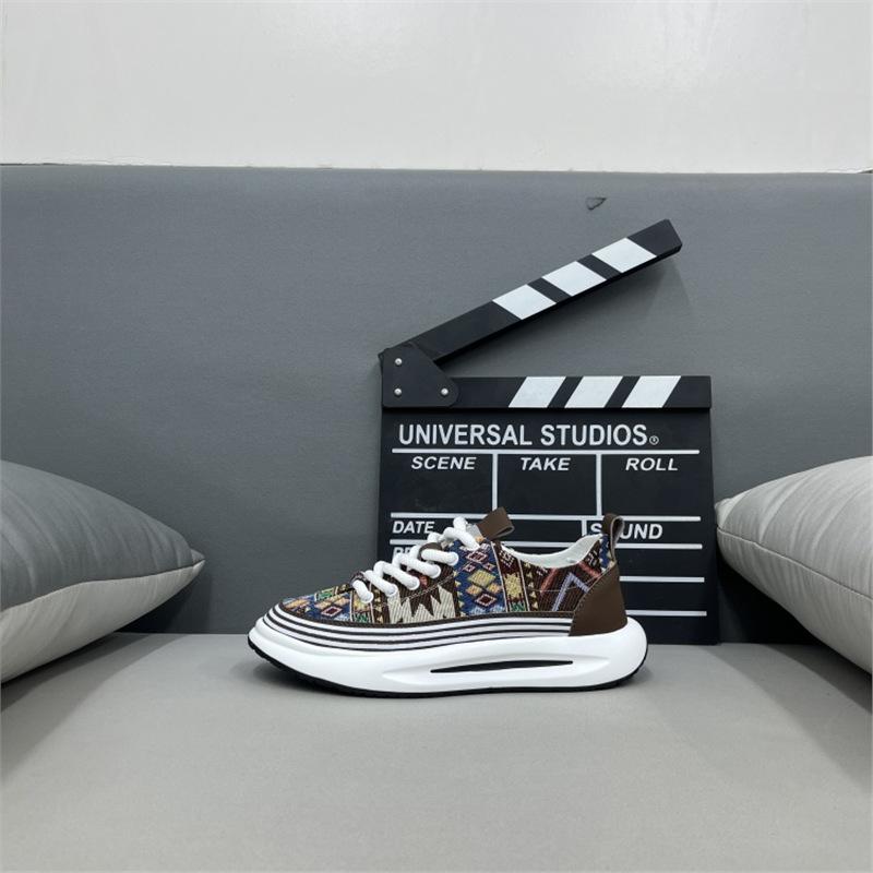Summer new breathable embroidery thick-soled comfortable mid-top casual trendy shoes xs