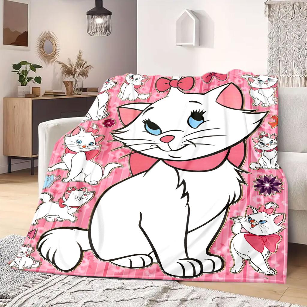 kitten Print Flannel Blanket for Sofas Beds Bedrooms Chairs Travel Picnics Cartoon Home Decor New