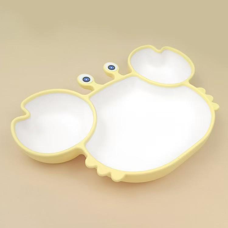 Piatto in Silicone per Bambini Irritabili con Ventosa e Divisori per l'Ora dei Pasti