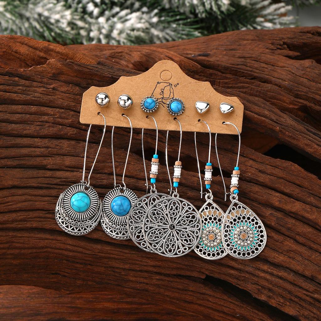 Earring Set, Retro Earrings, Long Fringed Leaves, Ethnic Style Alloy Women's Earrings.