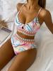 2026 High-Waist Bauchbedeckender Gerippter Sexy Urlaubs-Bikini Badeanzug