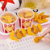 1 Bucket of Nine Creative Simulated Fried Chicken Bucket Eraser Set Drum Stick and Chicken Wing Eraser, Christmas Gift for Child
