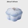 20cm Petal Cast Iron Dutch Oven Binaural Enamel Pot for Bake Bread and Casserole Dish Braising With Lid For All Heat Source