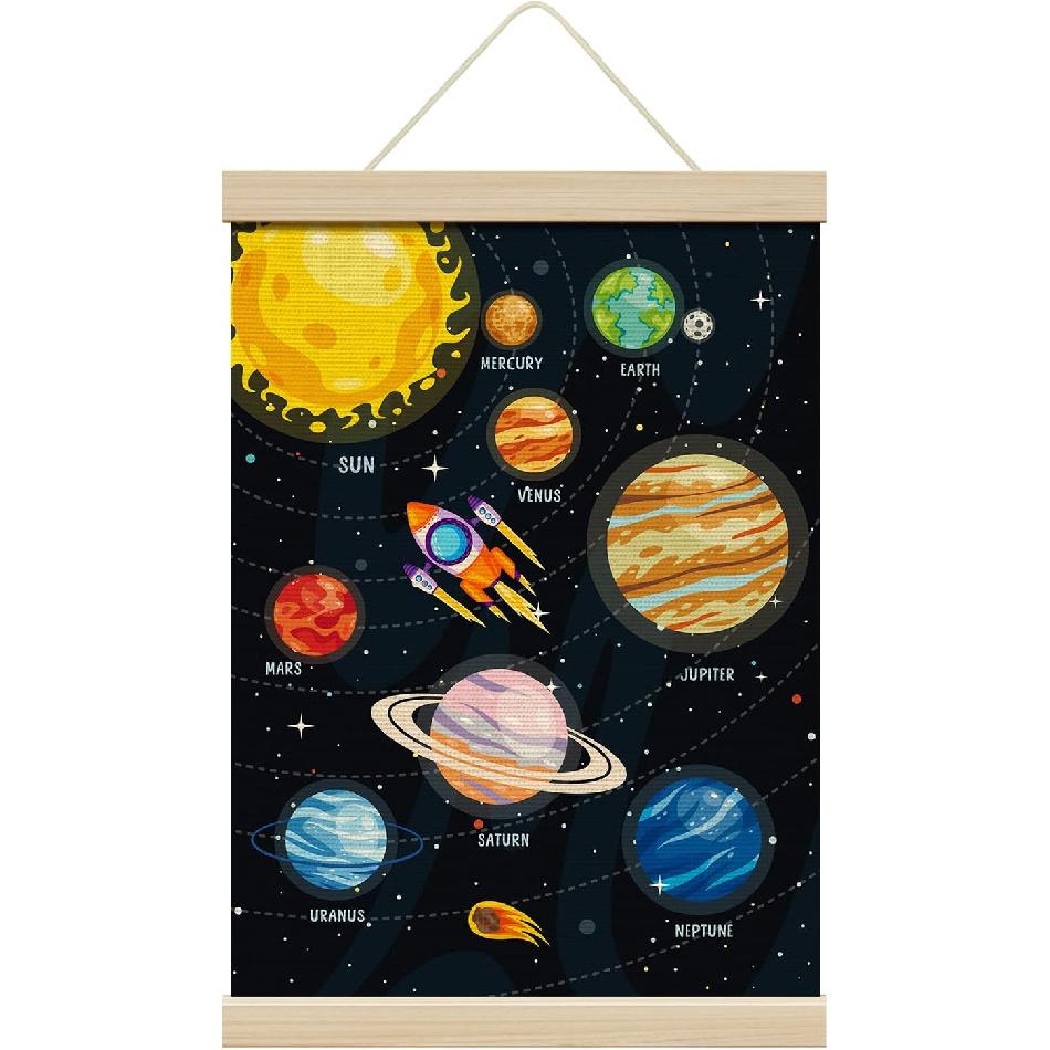 ZEDEV Dinosaur Wall Decor, Poster Hanger with Wood Frames 12x16 Inches, Dino Educational Canvas Wall Art, Artwork Hanging Kit for Boy Toddler Room