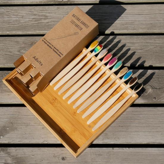 10Pcs Soft Bristle Toothbrush Tasteless Non-slip Handle Comfortable To Grip Eco-friendly Portable Teeth Cleaning Tool Individual Package Charcoal Soft